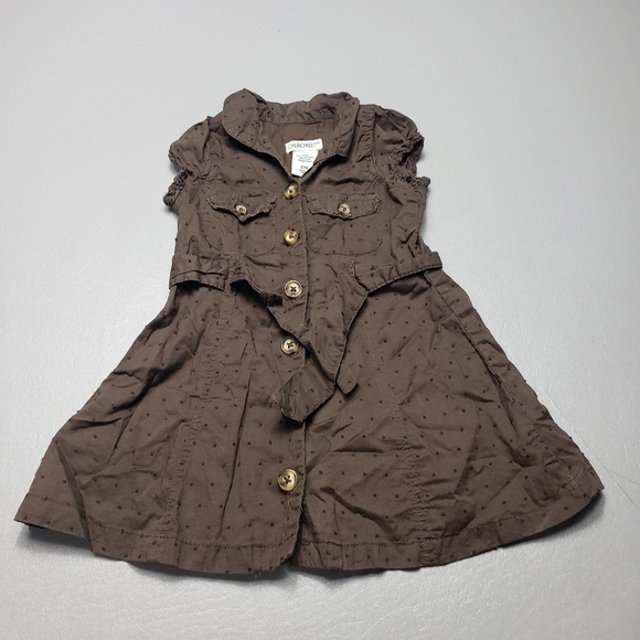 Cherokee baby girls brown summer dress size 12 months - Picture 1 of 5